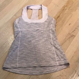 Grey and pink lulu lemon workout top